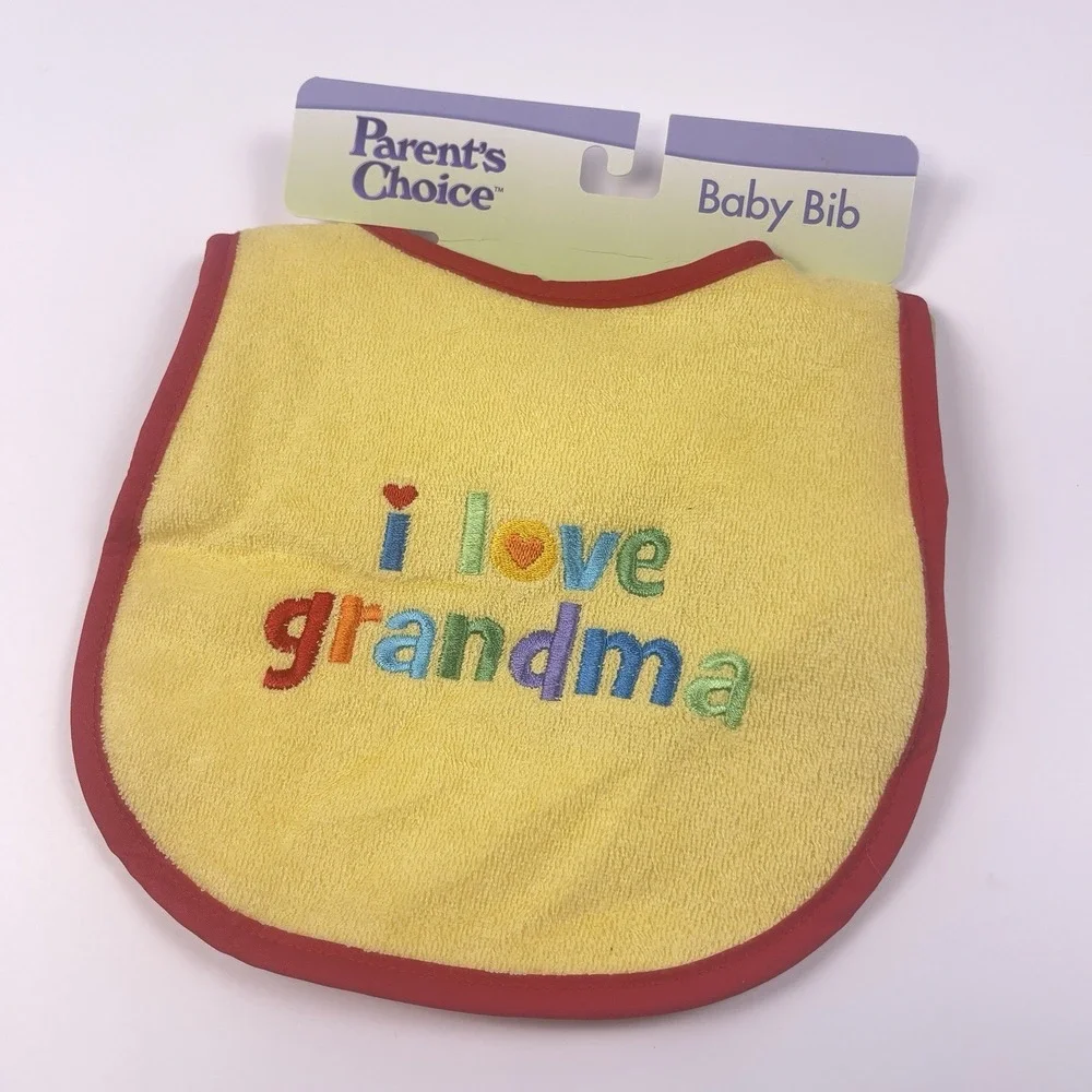 Vintage 2009 Parent's Choice Embroidered Baby Bib Yellow 